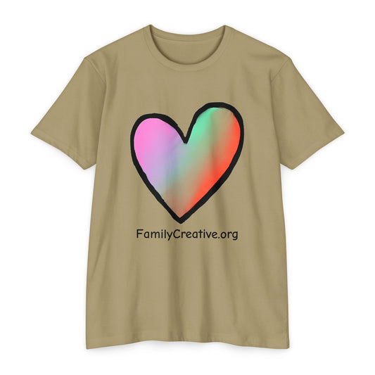 Rainbow Heart T-Shirt — FamilyCreative.org Logo Tee