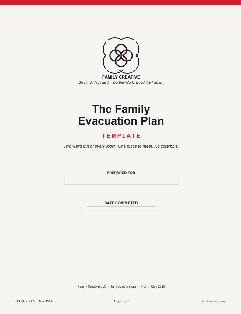 Family Evacuation Plan — Fillable & Printable Template (FP-08)