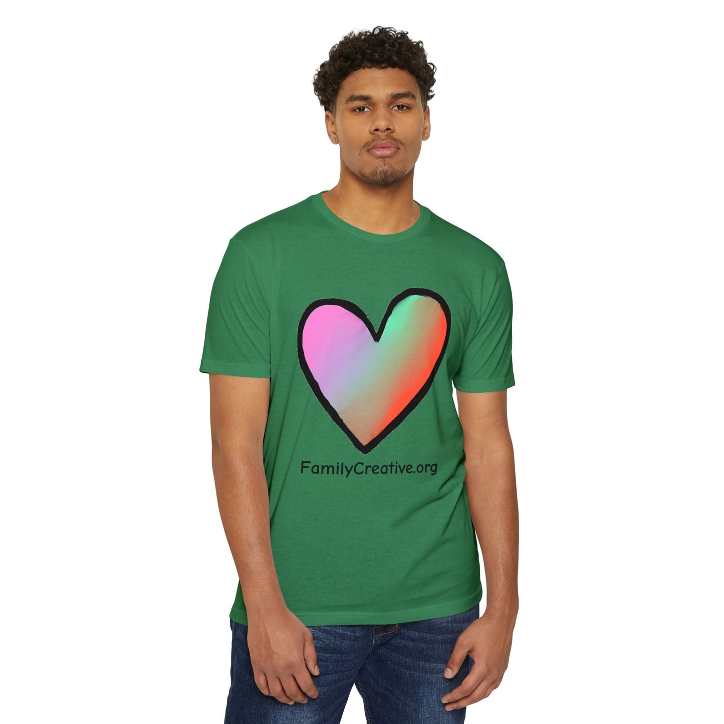 Rainbow Heart T-Shirt — FamilyCreative.org Logo Tee