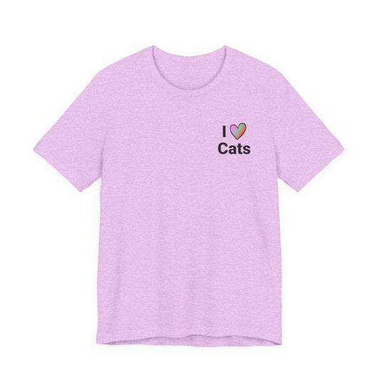 I  Cats T‑Shirt — Photo Back Pet Tee