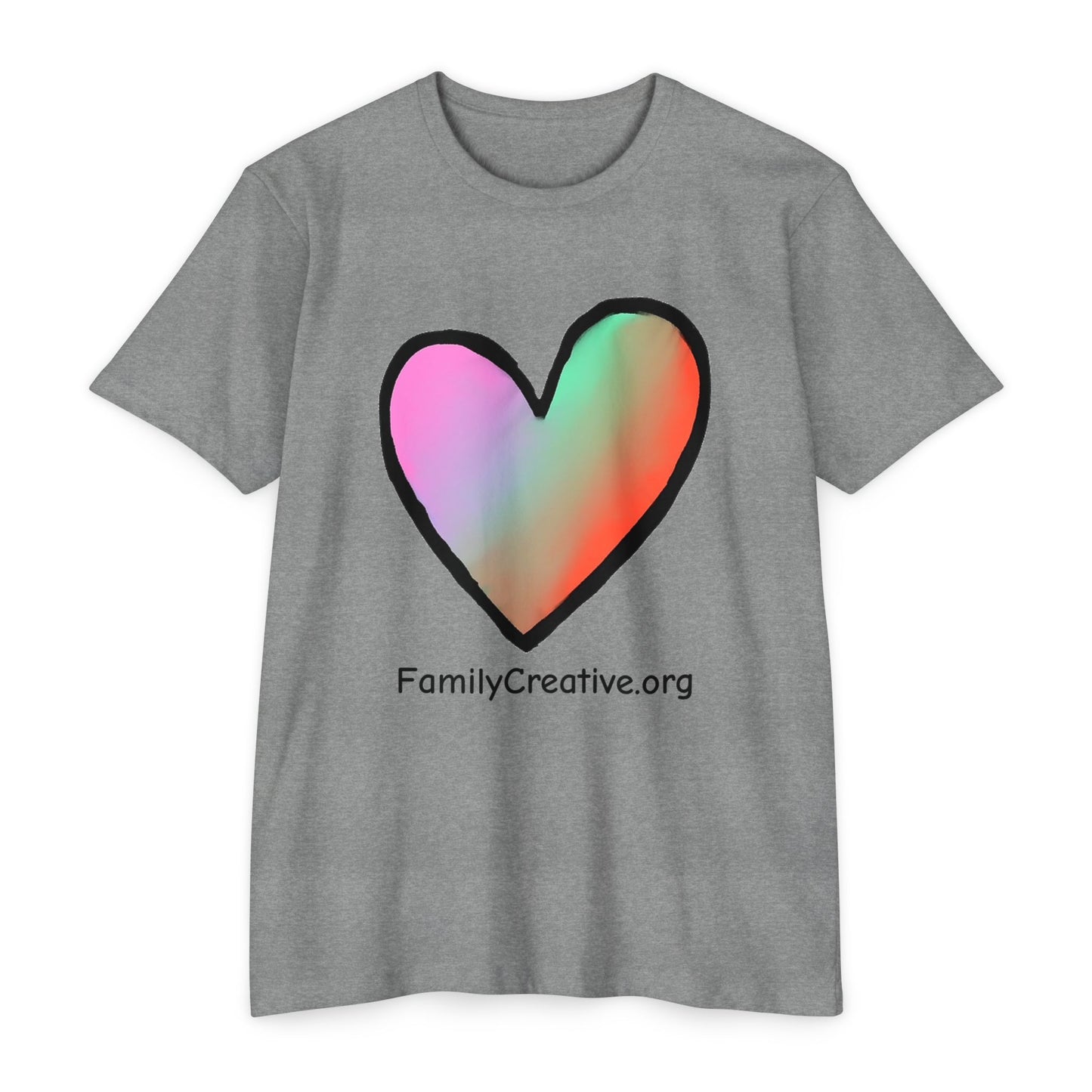Rainbow Heart T-Shirt — FamilyCreative.org Logo Tee