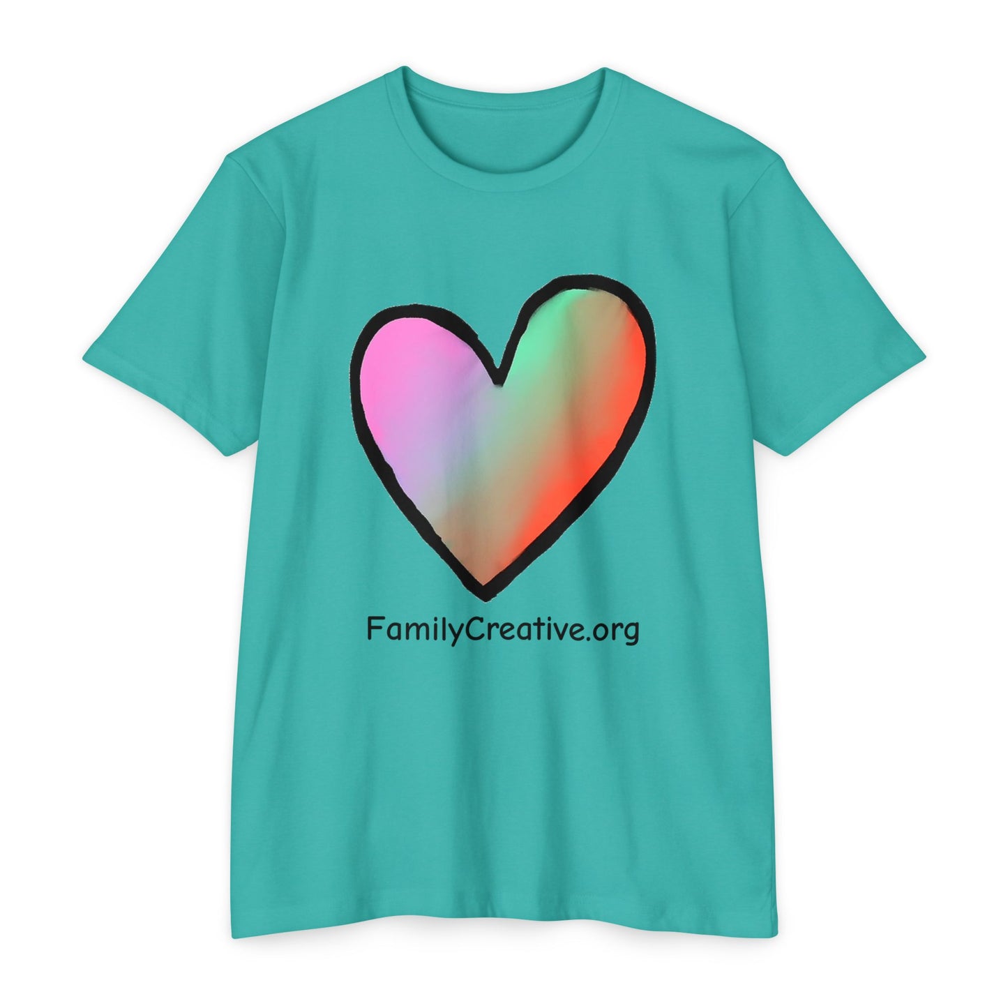 Rainbow Heart T-Shirt — FamilyCreative.org Logo Tee