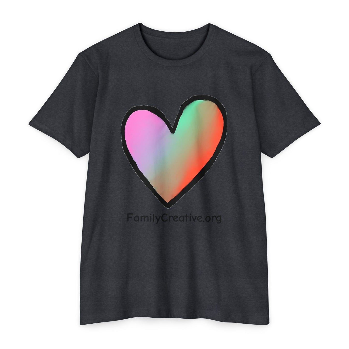 Rainbow Heart T-Shirt — FamilyCreative.org Logo Tee