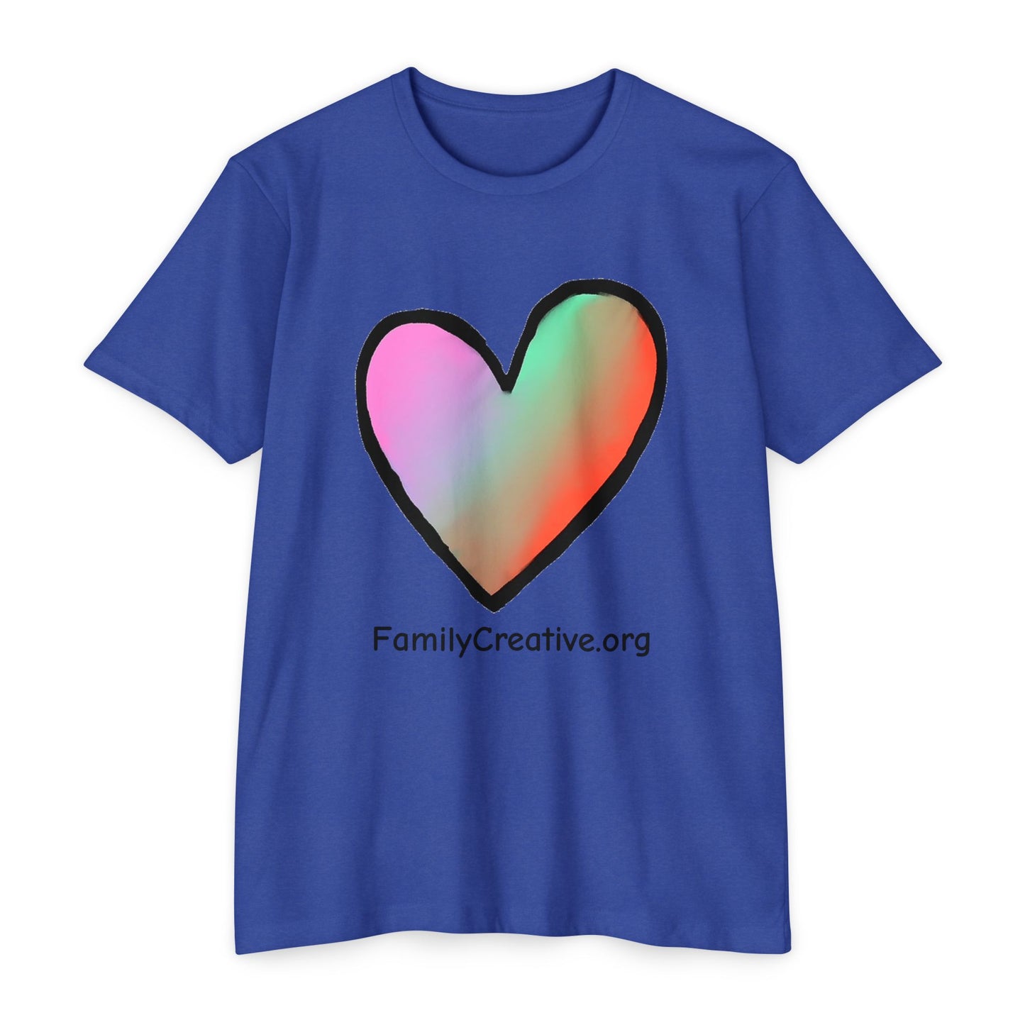 Rainbow Heart T-Shirt — FamilyCreative.org Logo Tee