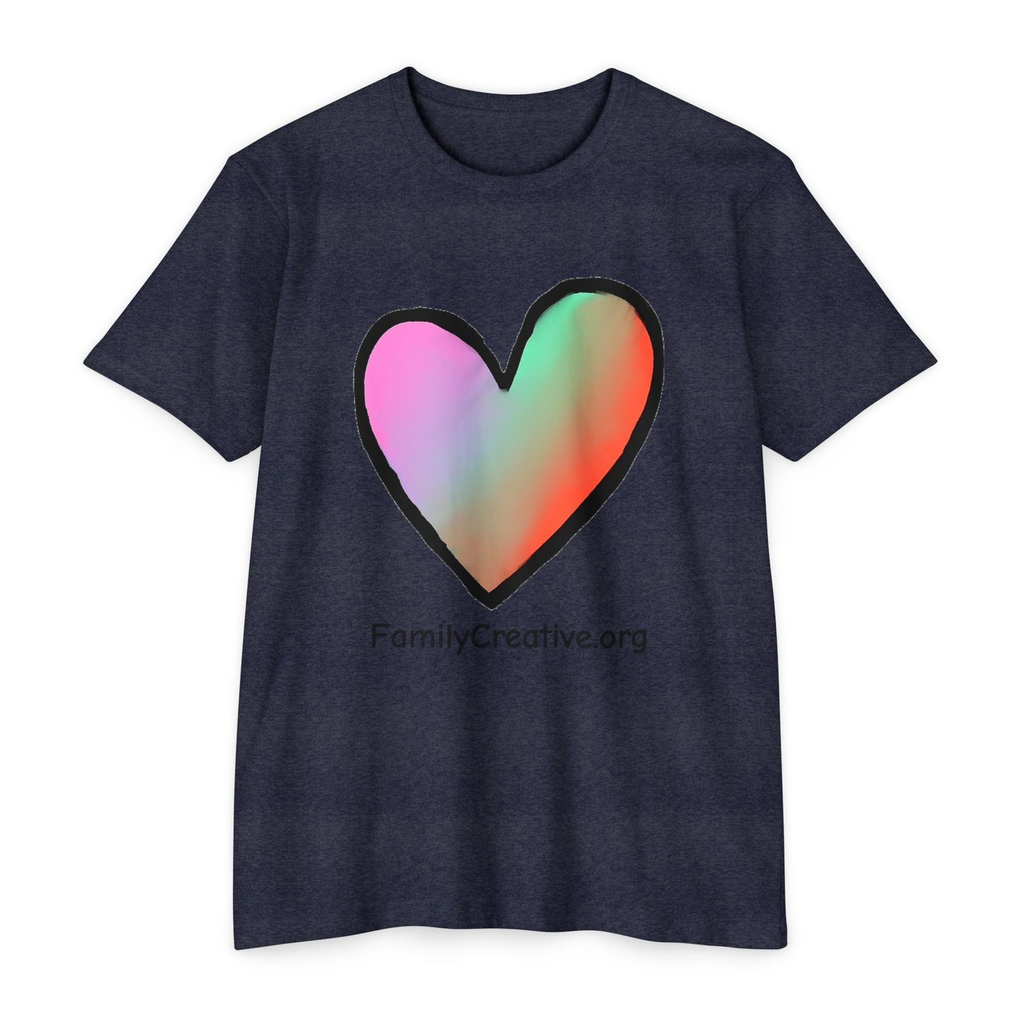 Rainbow Heart T-Shirt — FamilyCreative.org Logo Tee