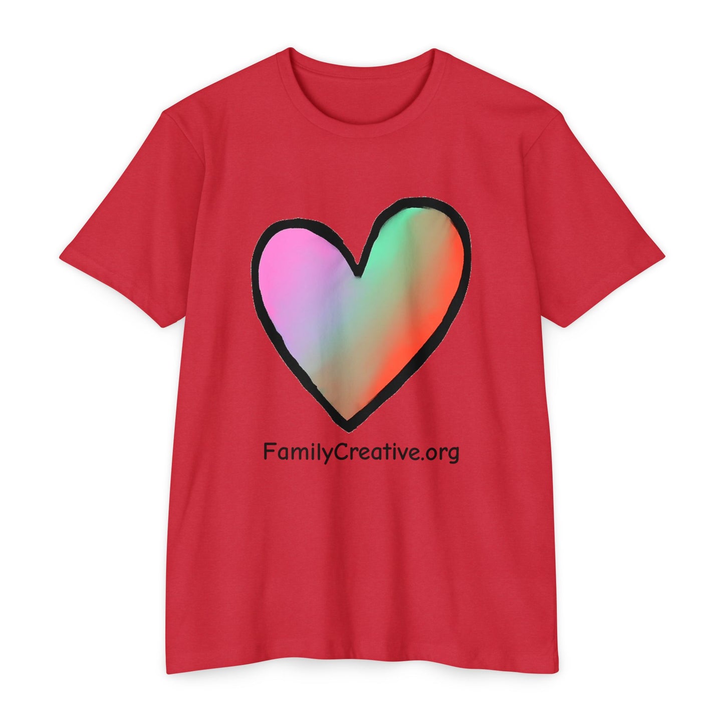 Rainbow Heart T-Shirt — FamilyCreative.org Logo Tee