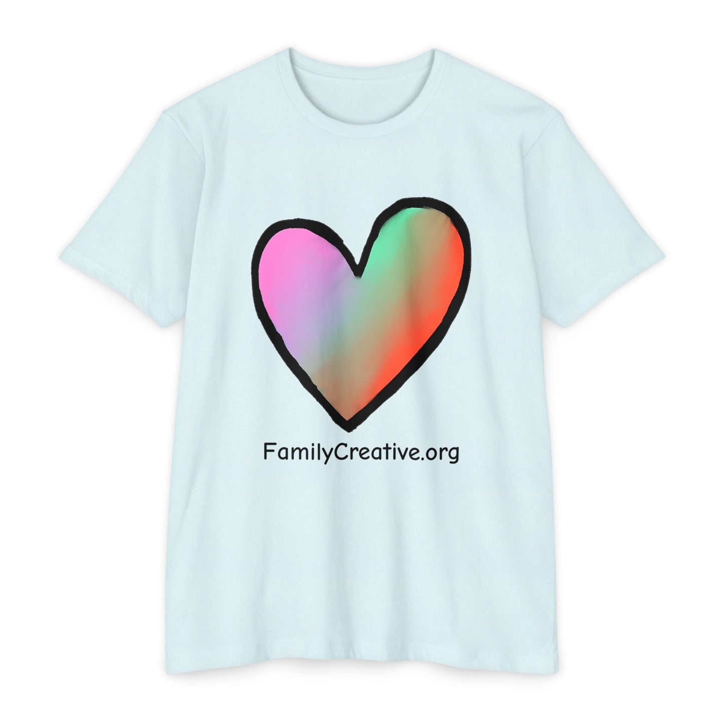 Rainbow Heart T-Shirt — FamilyCreative.org Logo Tee