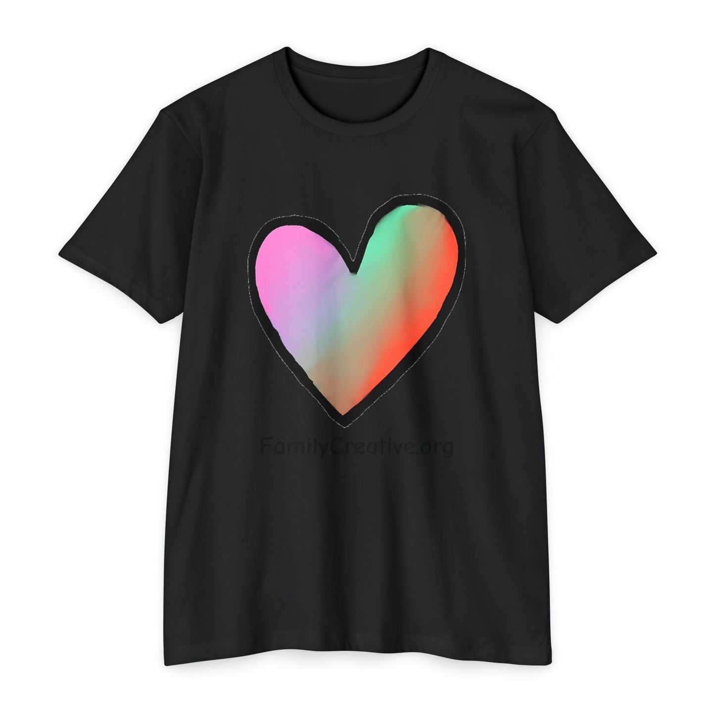 Rainbow Heart T-Shirt — FamilyCreative.org Logo Tee