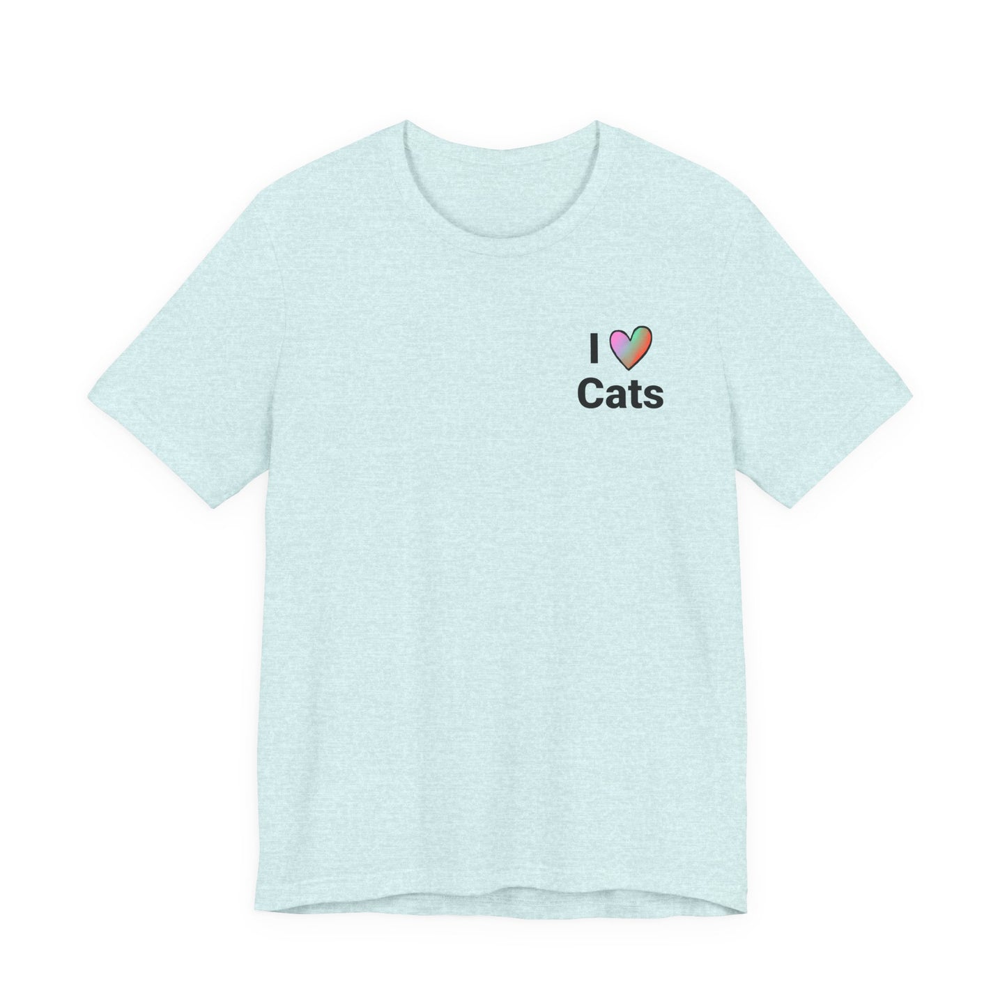I  Cats T‑Shirt — Photo Back Pet Tee