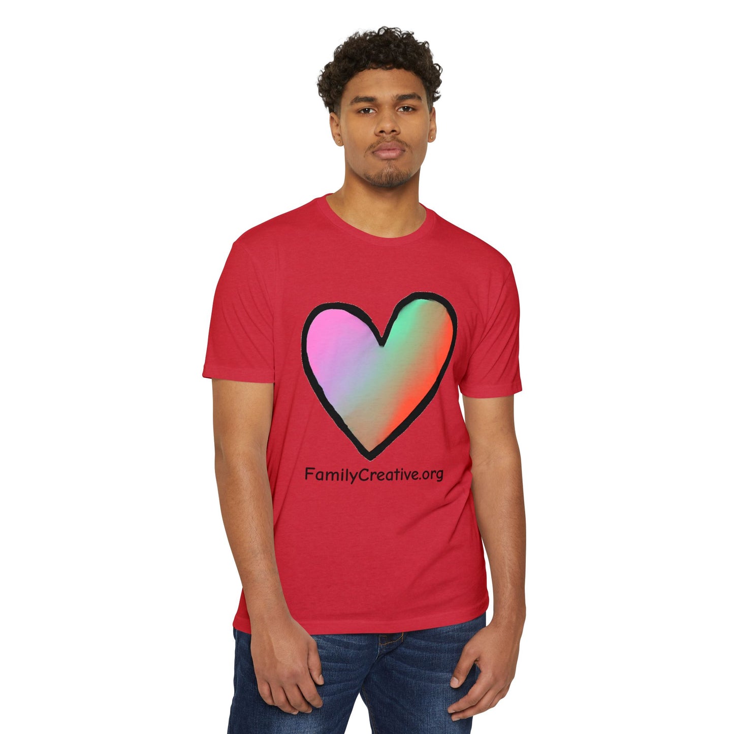 Rainbow Heart T-Shirt — FamilyCreative.org Logo Tee
