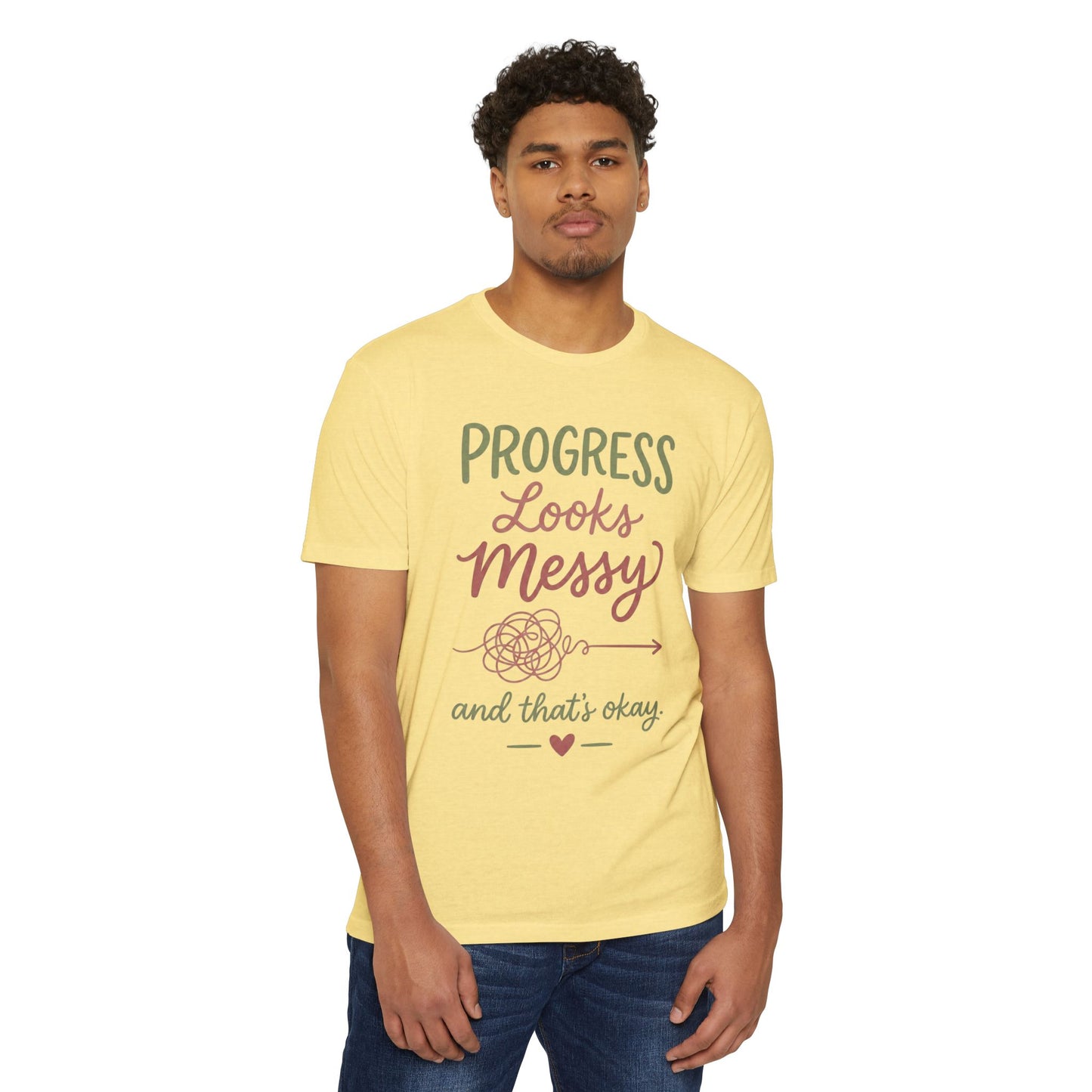 Progress Looks Messy T-Shirt — Inspirational Self-Care Quote Tee