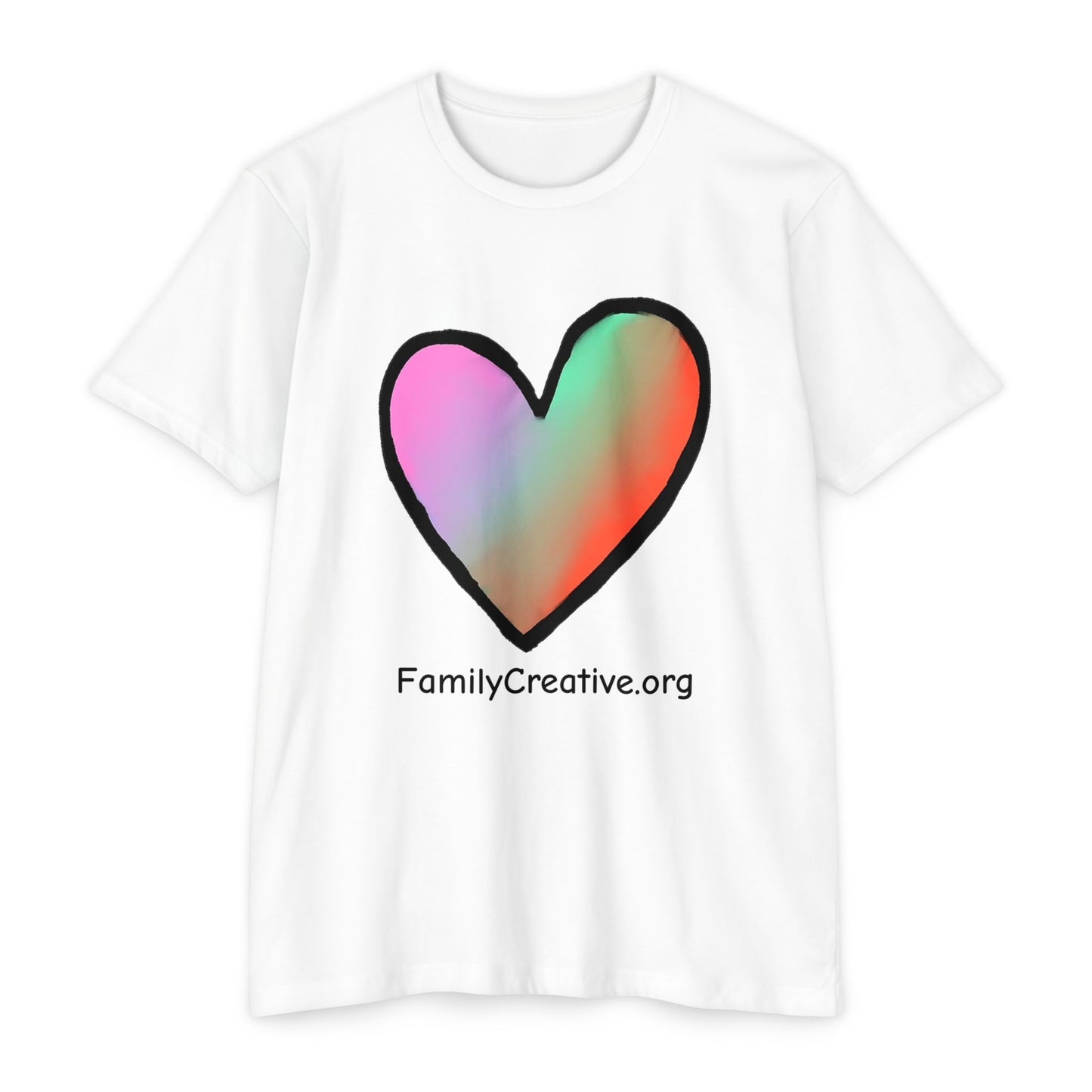 Rainbow Heart T-Shirt — FamilyCreative.org Logo Tee
