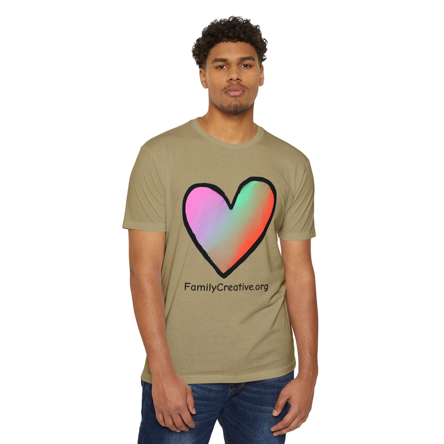 Rainbow Heart T-Shirt — FamilyCreative.org Logo Tee