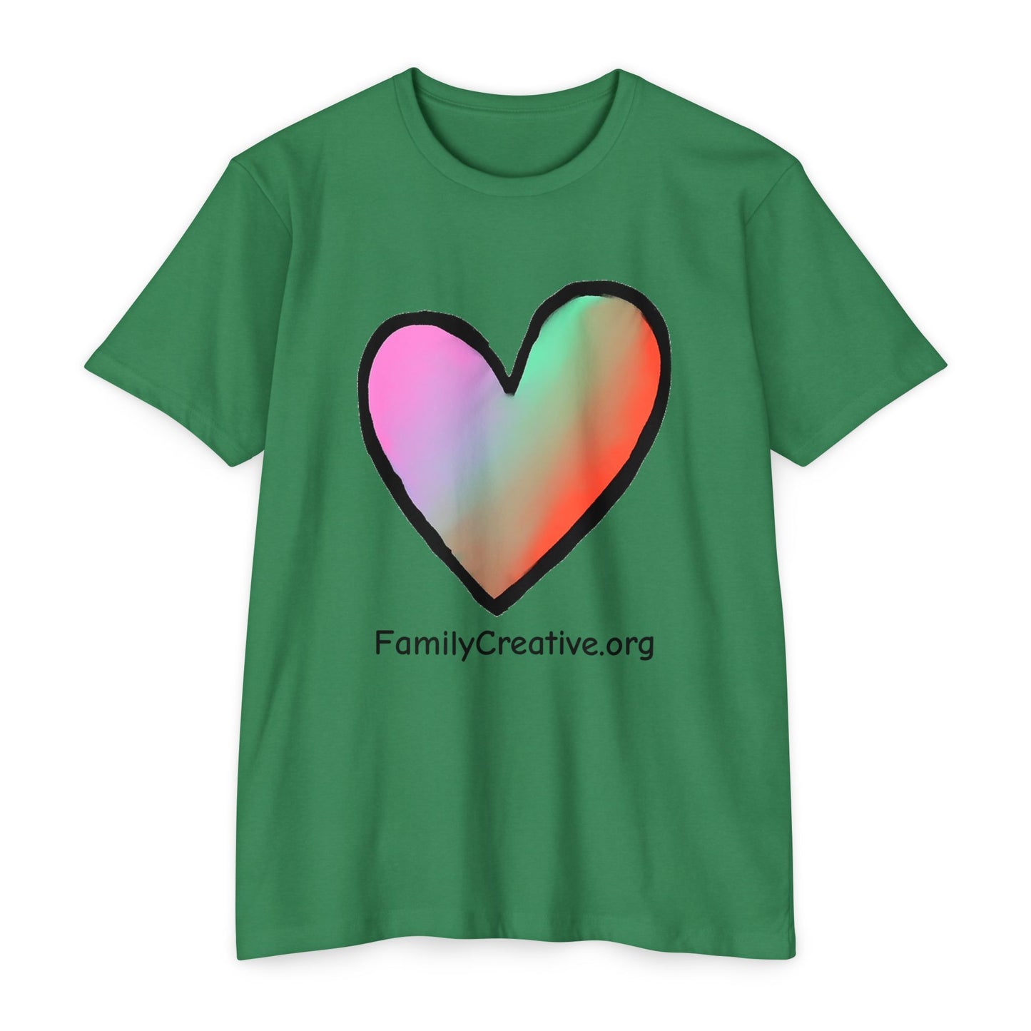 Rainbow Heart T-Shirt — FamilyCreative.org Logo Tee