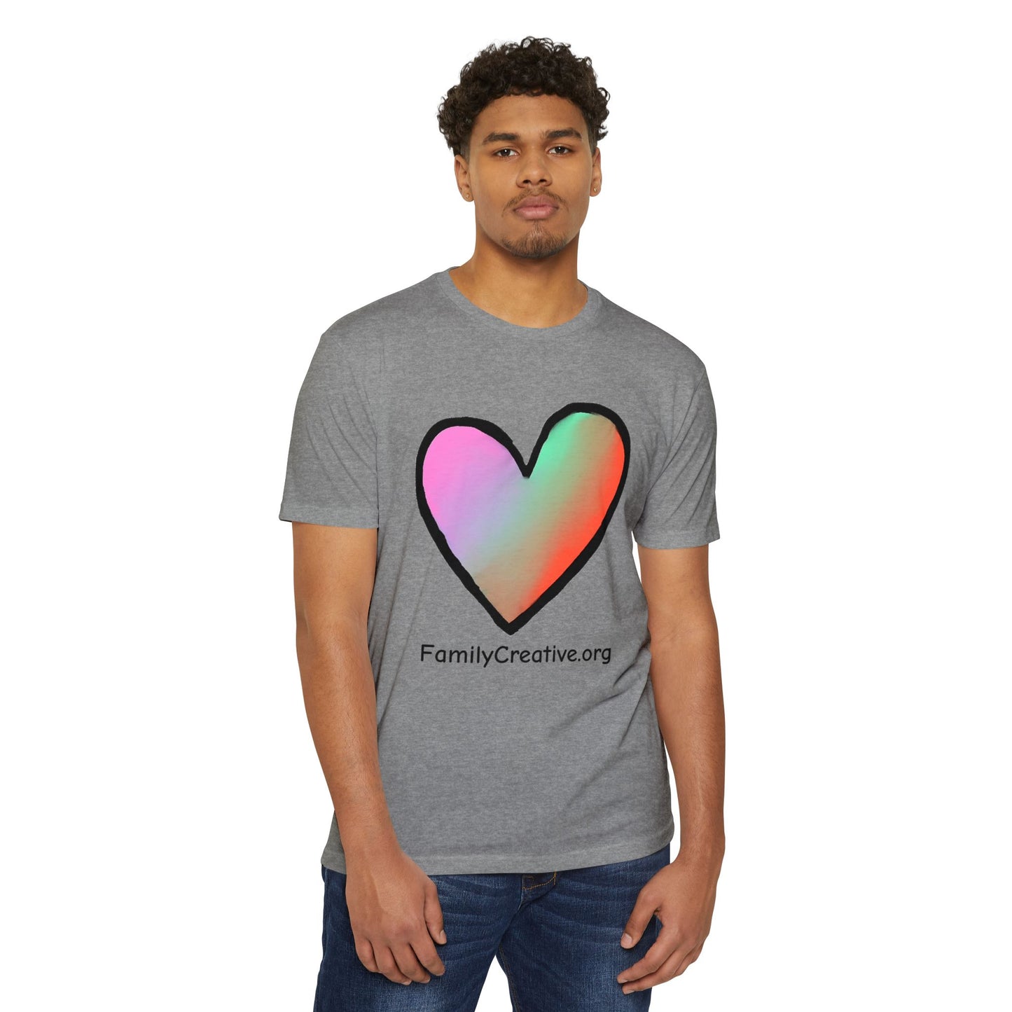 Rainbow Heart T-Shirt — FamilyCreative.org Logo Tee