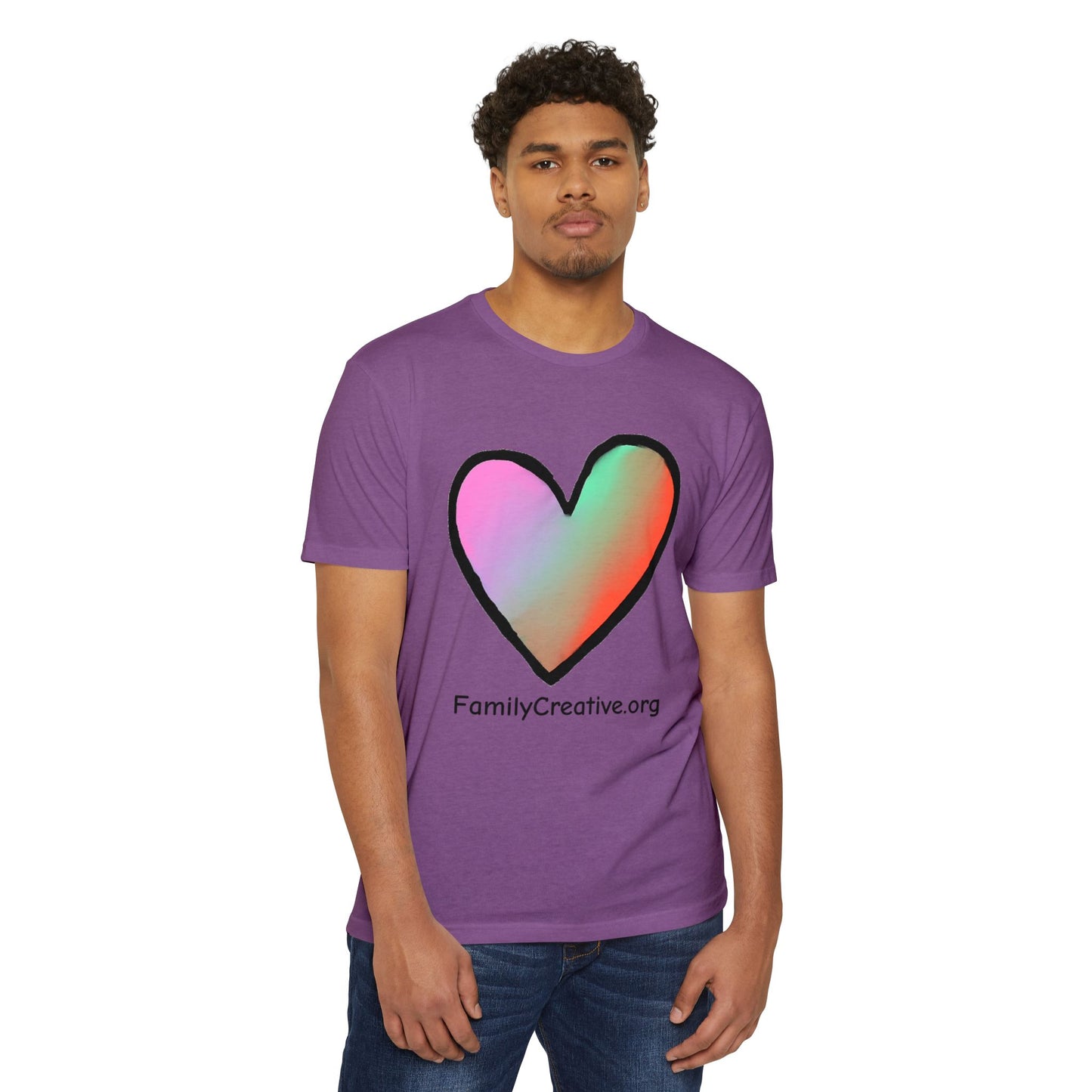 Rainbow Heart T-Shirt — FamilyCreative.org Logo Tee