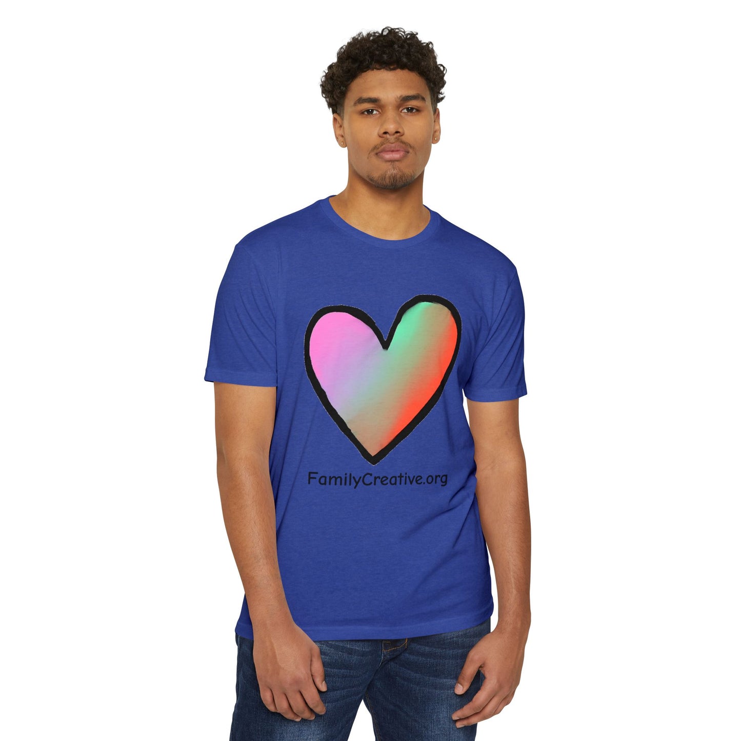 Rainbow Heart T-Shirt — FamilyCreative.org Logo Tee