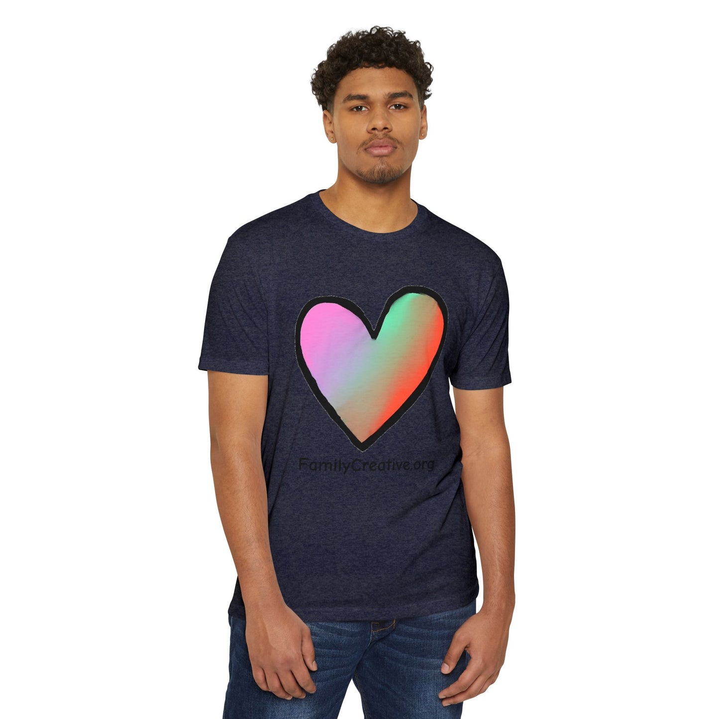 Rainbow Heart T-Shirt — FamilyCreative.org Logo Tee