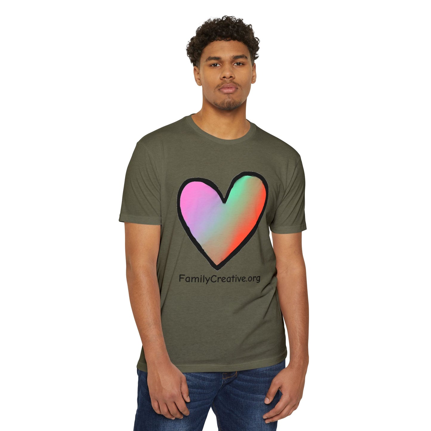 Rainbow Heart T-Shirt — FamilyCreative.org Logo Tee