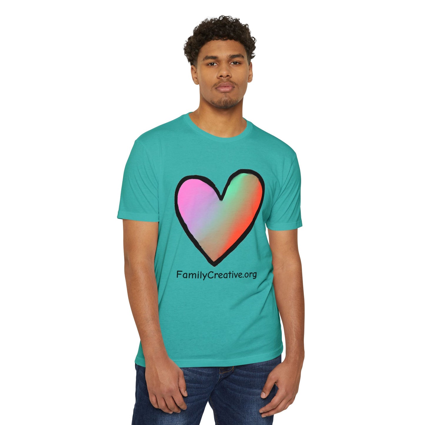 Rainbow Heart T-Shirt — FamilyCreative.org Logo Tee