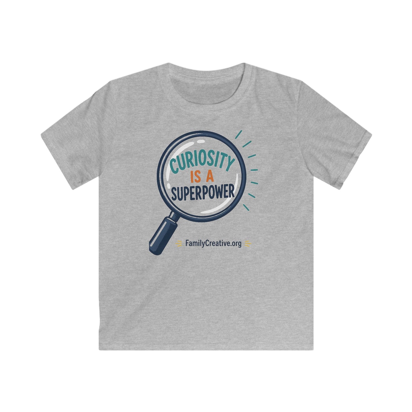 Kids Tee — "Curiosity Is a Superpower" Magnifying Glass Graphic