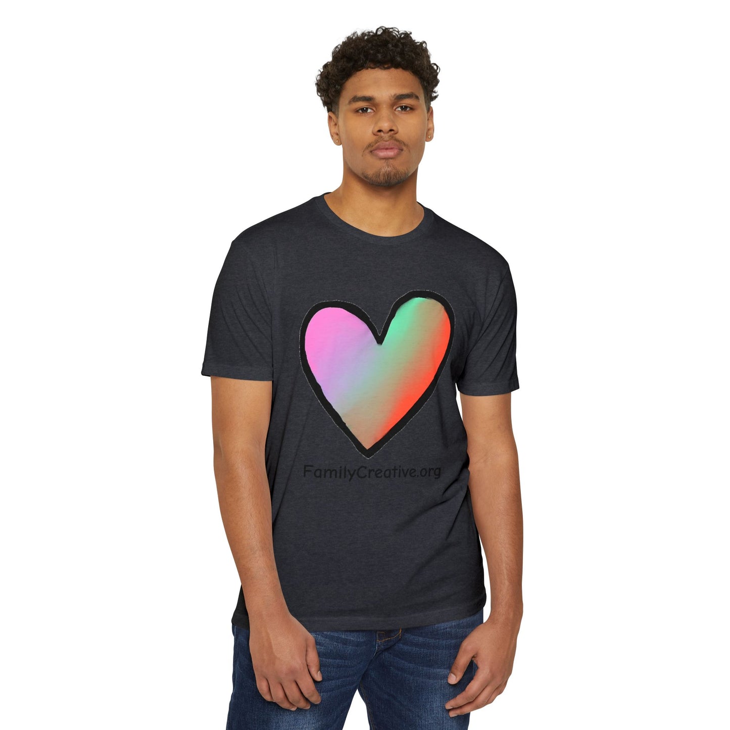 Rainbow Heart T-Shirt — FamilyCreative.org Logo Tee