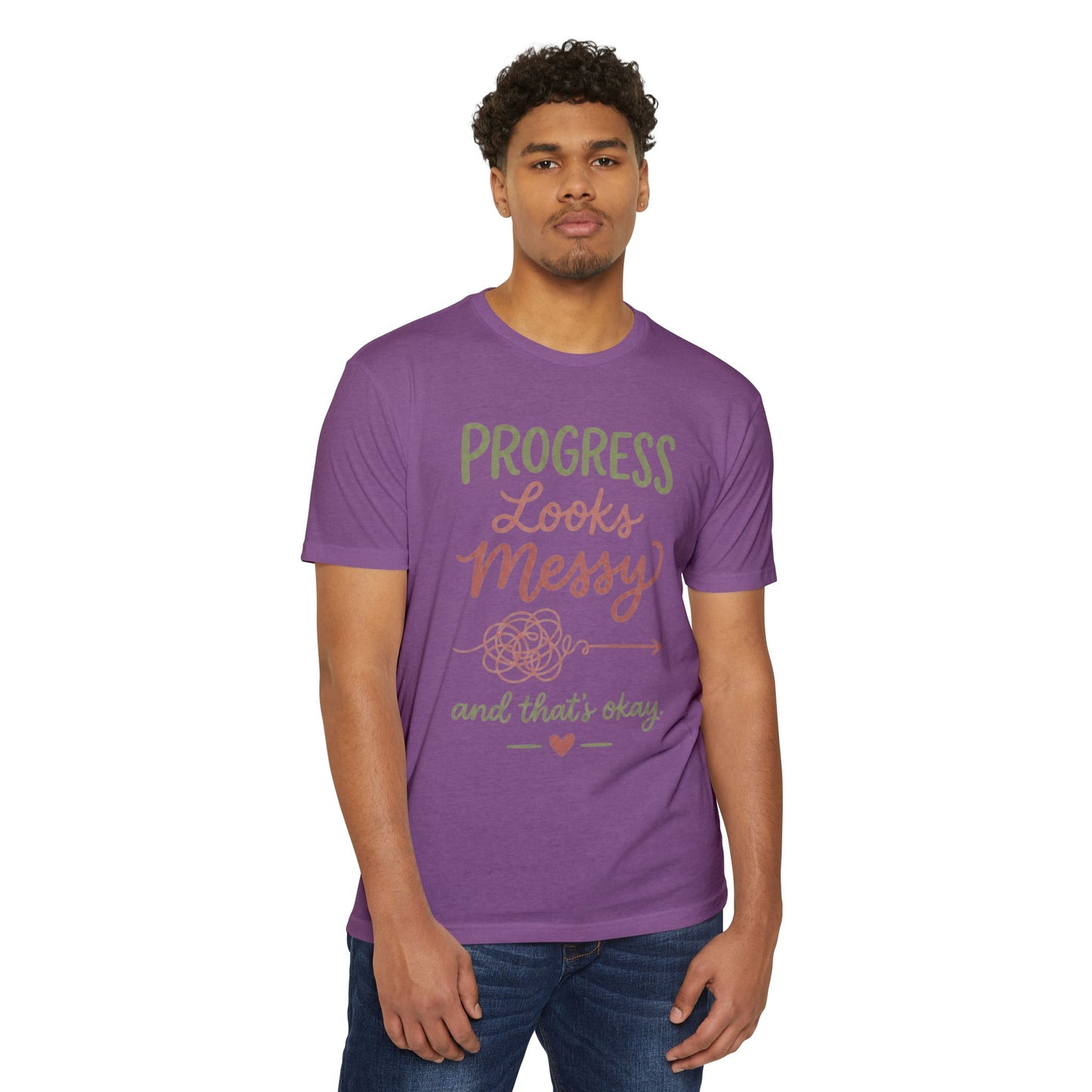 Progress Looks Messy T-Shirt — Inspirational Self-Care Quote Tee