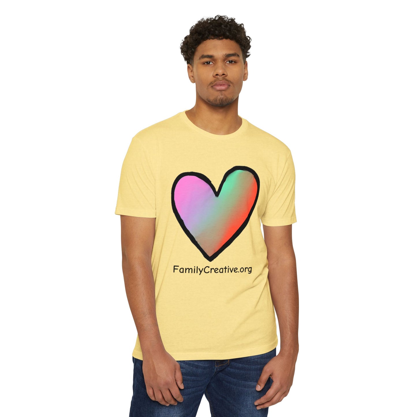 Rainbow Heart T-Shirt — FamilyCreative.org Logo Tee