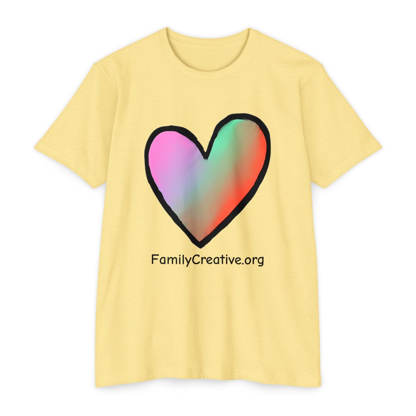 Rainbow Heart T-Shirt — FamilyCreative.org Logo Tee