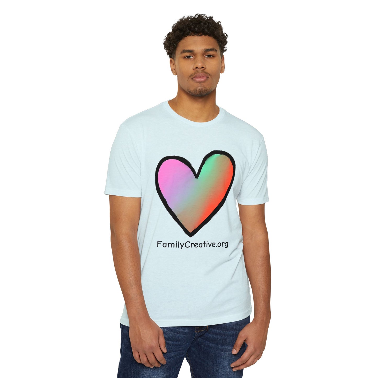 Rainbow Heart T-Shirt — FamilyCreative.org Logo Tee